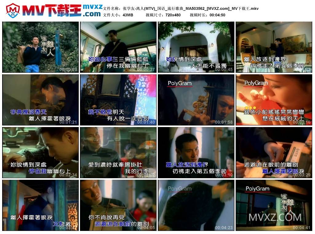 张学友-离人(MTV)_国语_流行歌曲_MA503562